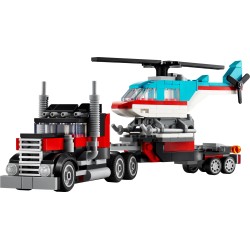 LEGO 31146 Creator 3 en 1 Camión Plataforma con Helicóptero de Juguete