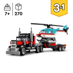 LEGO 31146 Creator 3 en 1 Camión Plataforma con Helicóptero de Juguete