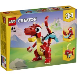 LEGO 31145 Creator 3 en 1 Dragón Rojo de Juguete y Figuras de Pez y Ave Fénix