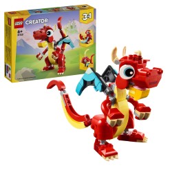 LEGO 31145 Creator 3in1 Rode draak Set met Speelgoed Vis en Feniks