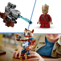 LEGO 76282 Marvel Rocket y Bebé Groot Figuras de Guardianes de la Galaxia