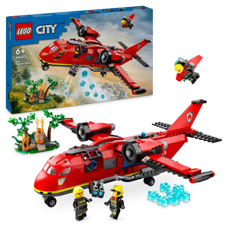 LEGO City Fire Rescue Plane Building Toy Set 60413