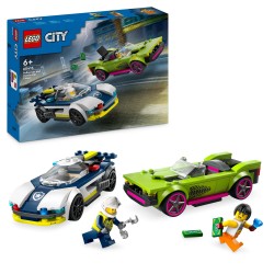 LEGO 60415 City Coche de Policía y Potente Deportivo de Juguete