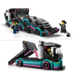 LEGO 60406 City Coche de Carreras y Camión de Transporte de Juguete