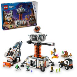 LEGO 60434 City Base Espacial y Plataforma de Lanzamiento, Robot de Juguete