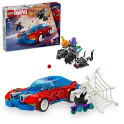 LEGO 76279 Marvel Coche de Carreras de Spider-Man y Duende Verde Venomizado