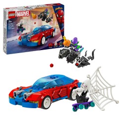 LEGO 76279 Marvel Coche de Carreras de Spider-Man y Duende Verde Venomizado