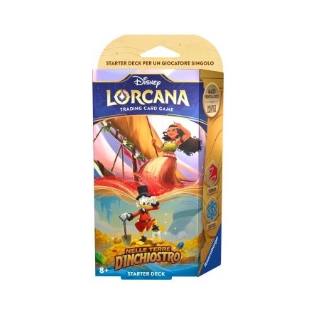 Ravensburger TCG - Lorcana - Starter Deck: Nelle Terre D'Inchiostro - Vaiana & Paperone - Rubino/Zaffiro (ITA)