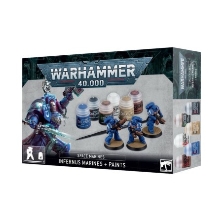 GAMES WORKSHOP - WARHAMMER 40.000 - SPACE MARINES: SET MARINES INFERNUS + COLORI