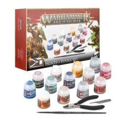 GAMES WORKSHOP - WARHAMMER AGE OF SIGMAR: SET COLORI + ATTREZZI