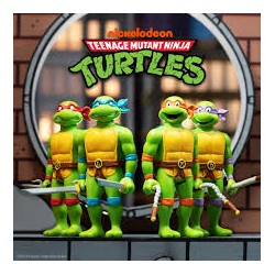 Hasbro Super 7 ReAction - Teenage Mutant Ninja Turtles - Bundle 4 personaggi Donatello Leonardo Raffaello Michelangelo TMNT