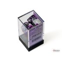 Chessex - Set 7 Dadi Poliedrici Gemini - Purple-Steel W/White